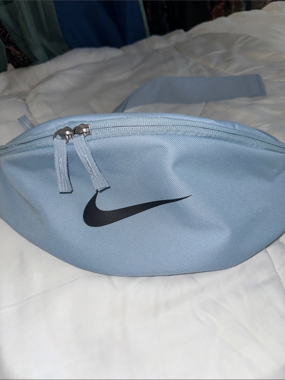 Nike Sky Blue Fanny Pack with Black Swoosh